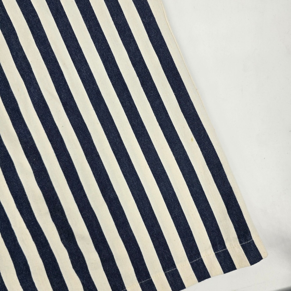 GILLI Navy White Striped Paperbag Waist Wide Leg Pants Large Coastal Nautical - Picture 2 of 6